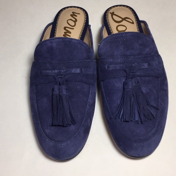 Sam Edelman Shoes - Sam Edelman Paris Navy Suede Mules Women’s Size 6